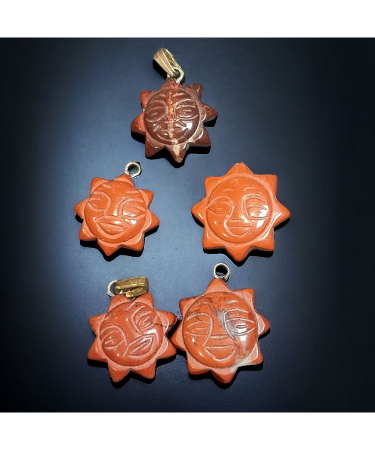 Pendentif Jaspe rouge petit soleil