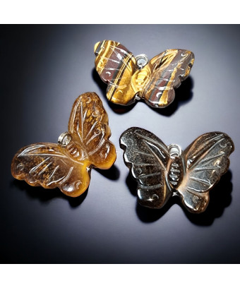 Pendentif Œil de tigre Papillon