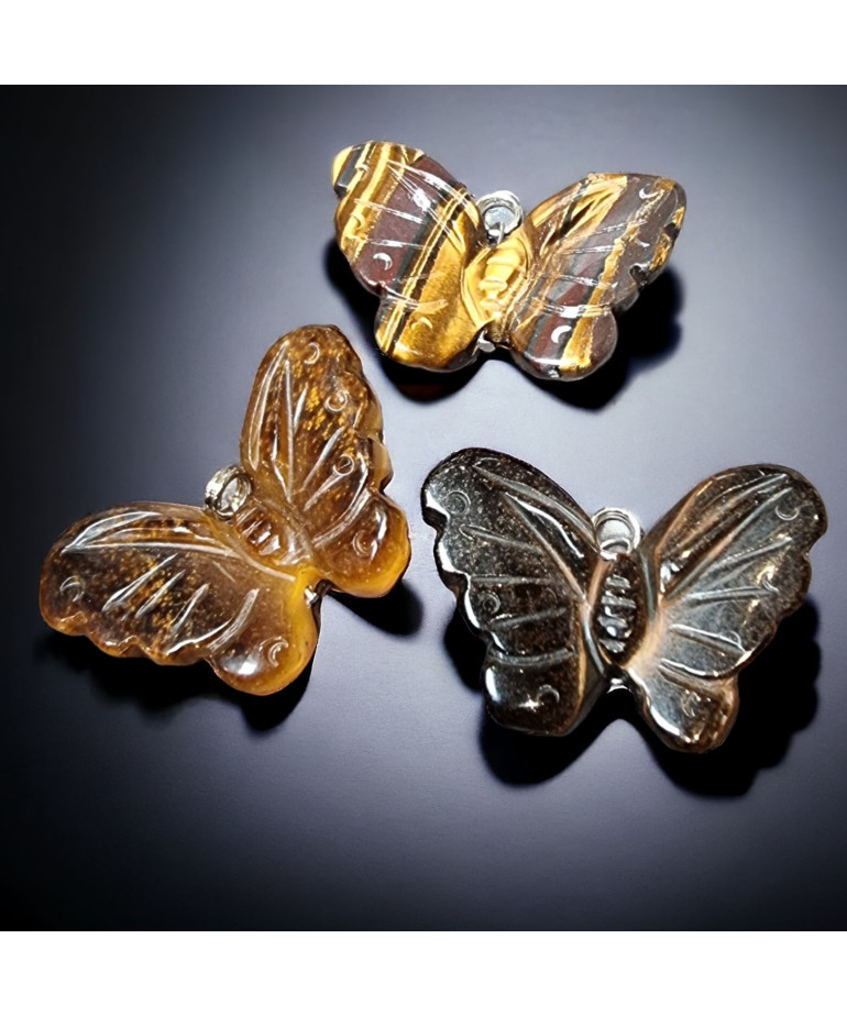 Pendentif Œil de tigre Papillon