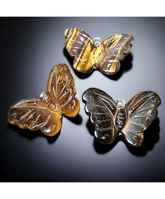 Pendentif Œil de tigre Papillon