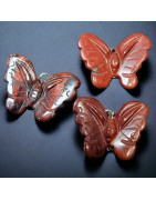Pendentif Jaspe rouge Papillon