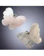 Pendentif Quartz rose Papillon