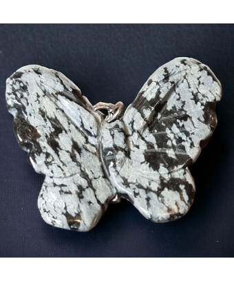 Pendentif Obsidienne neige Papillon