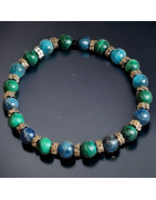 Bracelet Azurite & Hématite dorée