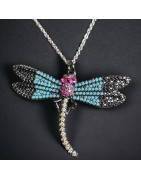 Pendentif Swarovski libellule avec chaîne