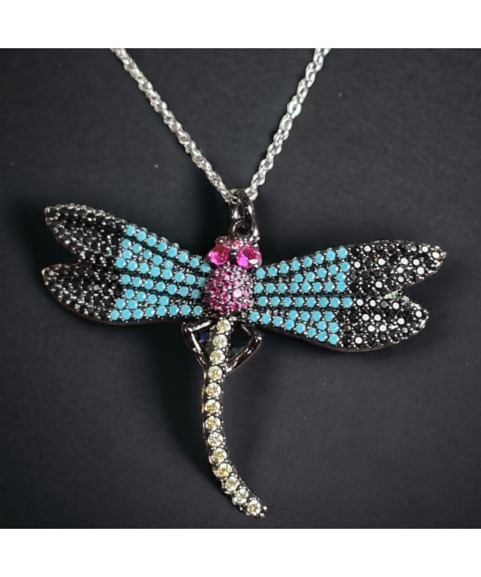 Pendentif Swarovski libellule avec chaîne