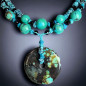 Collier Turquoise du Tibet et Onyx facettée
