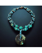 Collier Turquoise du Tibet et Onyx facetté