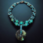 Collier Turquoise du Tibet et Onyx facettée