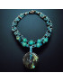 Collier Turquoise du Tibet et Onyx facettée