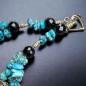 Collier Turquoise du Tibet et Onyx facettée
