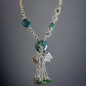 Collier Chrysocolle Acier avec breloques