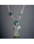 Collier Chrysocolle Acier avec breloques