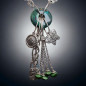 Collier Chrysocolle Acier avec breloques