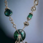 Collier Chrysocolle Acier avec breloques