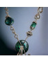 Collier Chrysocolle Acier avec breloques
