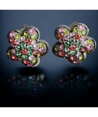 Boucles d'oreilles Swarovski Fleur à clips