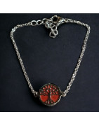 Bracelet Jaspe rouge Arbre de vie