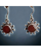 Boucles Cornaline soleil Argent 925