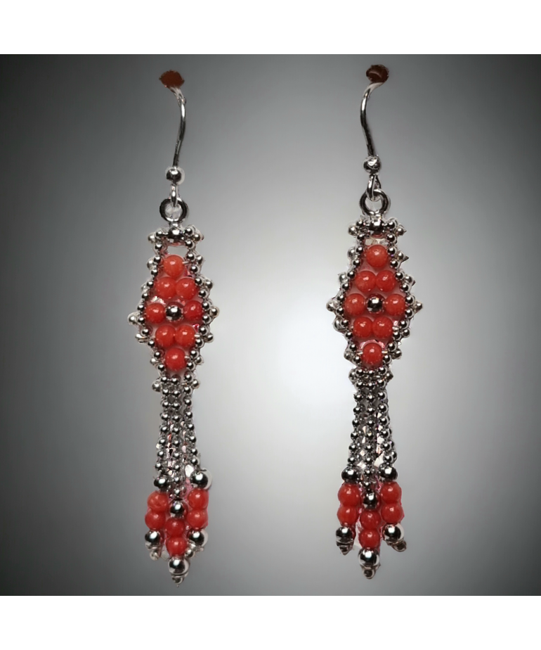 Boucles Corail Argent 925