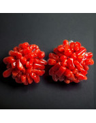 Boucles Corail à clips Argent 925