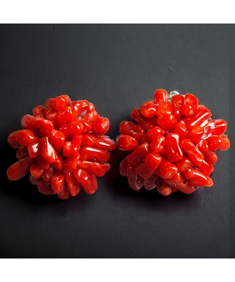 Boucles d'oreilles Corail à clips Argent 925