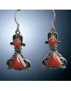 Boucles Corail Ethniques Argent 925