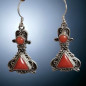 Boucles Corail Ethniques Argent 925