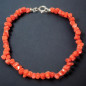 Bracelet Corail Baroque avec fermoir Argent 925
