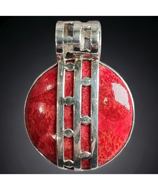 Pendentif Corail gorgone Argent 925