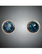 Boucles Apatite bleue cabochon Argent 925