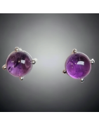 Boucles Améthyste griffée Argent 925
