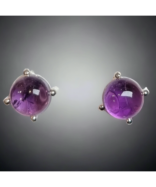Boucles Améthyste griffée Argent 925
