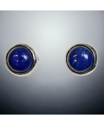 Boucles d'oreilles Lapis-lazuli cabochon Argent 925