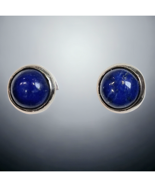 Boucles Lapis-lazuli cabochon Argent 925