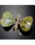 Papillon Opale verte cœur corps laiton