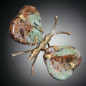 Papillon Chrysoprase cœur corps laiton