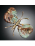 Papillon Chrysoprase cœur corps laiton