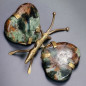 Papillon Chrysoprase cœur corps laiton