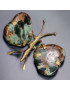 Papillon Chrysoprase cœur corps laiton