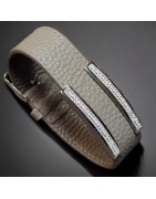 Bracelet Zirconium Cuir & Acier