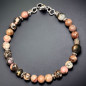 Bracelet Rhodonite Pierre rondes 6mm avec fermoir