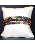 Bracelet Obsidienne Acajou 7 Chakras Pierres Rondes 6mm
