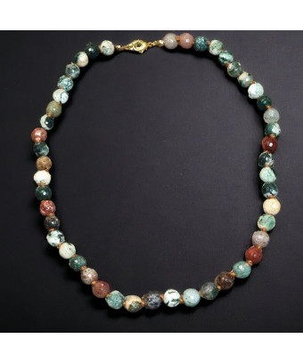 Collier Agate mousse et...