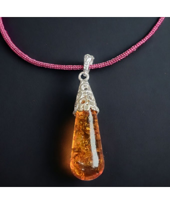 Pendentif Ambre Argent 925...