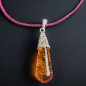Pendentif Ambre Argent 925 sur cordon réglable