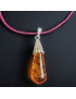 Pendentif Ambre Argent 925 sur cordon réglable