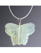 Pendentif Jade papillon sur cordon réglable
