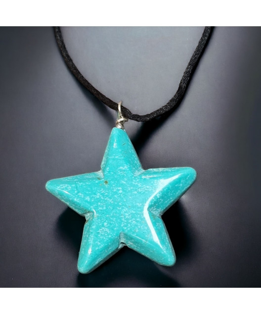Pendentif Turquoise étoile sur cordon réglable