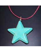 Pendentif Turquoise étoile sur cordon réglable